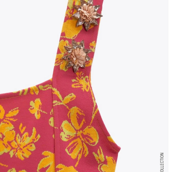 Zara Jewel Jacquard Dress NWT - Picture 5 of 6